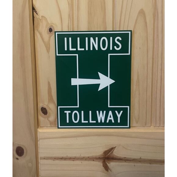 Illinois Tollway Road Sign Arrow Chicago toll road highway interstate - Picture 1 of 2